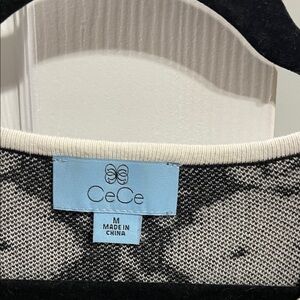 CeCe Black and Cream Sweater